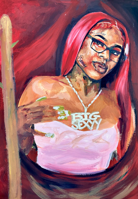 BIG SEXYY (ACE OF WANDS) PAINTING